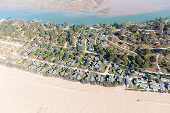 Oblique view of Bibione Pineda in the state Veneto, Italy