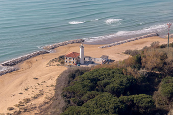 Oblique view of Lignano Riviera in the state Friuli Venezia Giulia, Italy