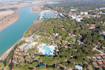 Lignano Riviera in the state Friuli Venezia Giulia, Italy from the plane