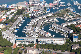 Lignano Sabbiadoro in the state Udine, Italy from above