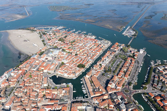 Drone recording of Grado in the state Gorizia, Italy