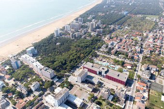 Lignano Sabbiadoro in the state Udine, Italy seen from a drone
