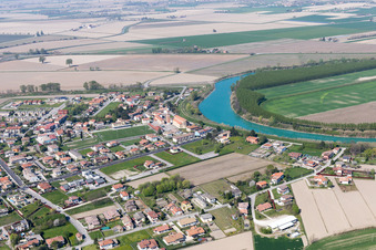 Aerial view of Cesarolo in the state Veneto, Italy