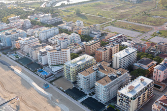 Jesolo in the state Metropolitanstadt Venedig, Italy from above