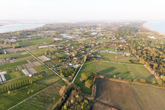 Aerial view of Punta Sabbioni in the state Veneto, Italy