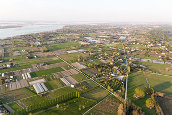 Aerial photograpy of Punta Sabbioni in the state Veneto, Italy