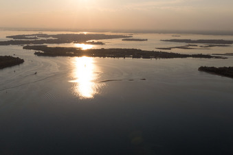 Bird's eye view of Punta Sabbioni in the state Veneto, Italy