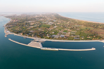 Punta Sabbioni in the state Veneto, Italy from the drone perspective
