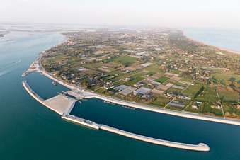 Aerial view of Punta Sabbioni in the state Veneto, Italy