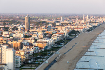 Jesolo in the state Metropolitanstadt Venedig, Italy seen from above