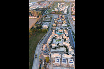 Aerial view of Holiday house plant of the park Les Maisons in Jesolo in Venetien, Italy