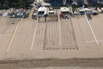 Aerial photograpy of Pinarella in the state Emilia Romagna, Italy