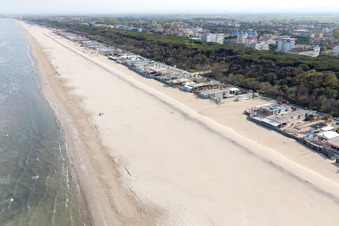 Oblique view of Pinarella in the state Emilia Romagna, Italy