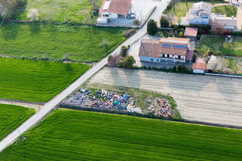 Aerial view of Case Lontani in the state Emilia Romagna, Italy