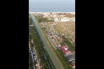 Oblique view of Zadina Pineta in the state Emilia Romagna, Italy