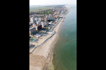 Oblique view of Lido DI Savio in the state Emilia Romagna, Italy