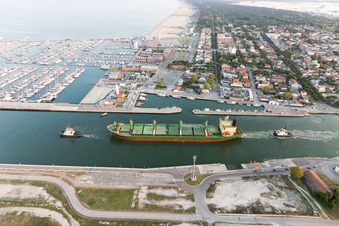 Porto Corsini in the state Emilia Romagna, Italy seen from above