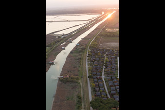 Oblique view of Marina Romea in the state Emilia Romagna, Italy