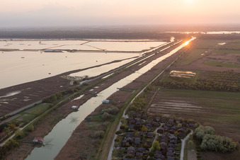Marina Romea in the state Emilia Romagna, Italy from above