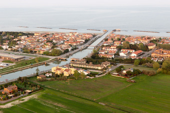Aerial photograpy of Casalborsetti in the state Emilia Romagna, Italy