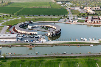 Oblique view of Casalborsetti in the state Emilia Romagna, Italy