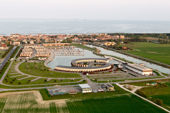 Drone recording of Casalborsetti in the state Emilia Romagna, Italy