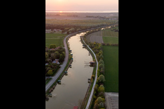 Casalborsetti in the state Emilia Romagna, Italy from the drone perspective