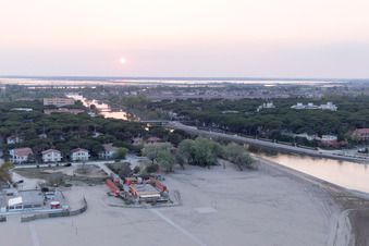Aerial view of Lido degli Estensi in the state Emilia Romagna, Italy
