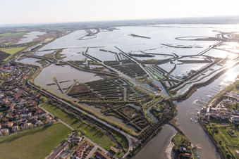 Oblique view of Volano in the state Emilia Romagna, Italy
