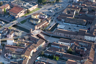 Comacchio in the state Ferrara, Italy seen from above