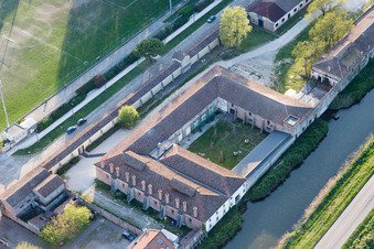 Comacchio in the state Ferrara, Italy from the plane