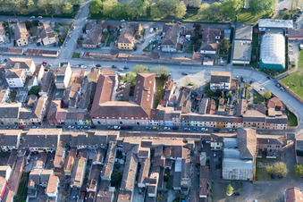 Drone recording of Comacchio in the state Ferrara, Italy