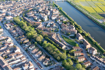 Drone image of Comacchio in the state Ferrara, Italy