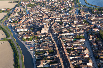 Comacchio in the state Ferrara, Italy from a drone