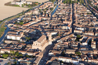 Comacchio in the state Ferrara, Italy from above