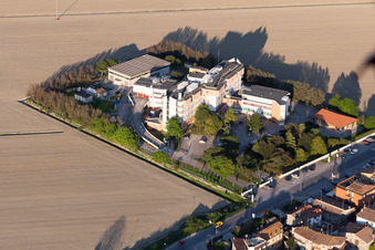 Drone image of Comacchio in the state Ferrara, Italy