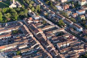 Comacchio in the state Ferrara, Italy from the drone perspective