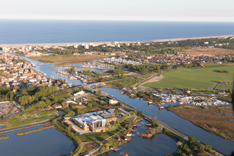 Aerial view of Porto Garibaldi in the state Emilia Romagna, Italy