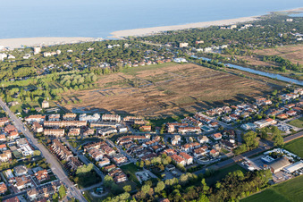 Porto Garibaldi in the state Emilia Romagna, Italy seen from above