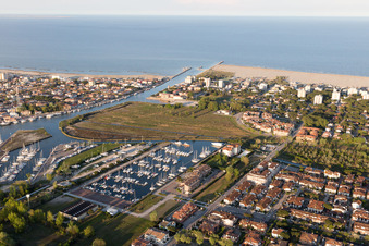 Porto Garibaldi in the state Emilia Romagna, Italy from the plane