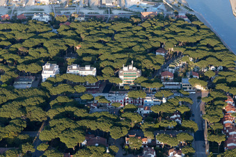 Lido degli Estensi in the state Emilia Romagna, Italy seen from above