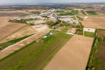 Runway with tarmac terrain of airfield Pista Aerei Leggeri in Codroipo in Friuli-Venezia Giulia, Italy