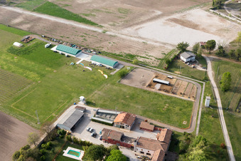 Aerial photograpy of Panellia di Sedegliano in the state Friuli Venezia Giulia, Italy