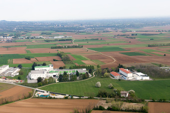 Aerial photograpy of Aonedis di Qua in the state Friuli Venezia Giulia, Italy