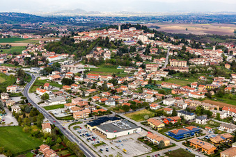 Town View of the streets and houses of the residential areas in San Daniele del Friuli in Friuli-Venezia Giulia, Italy