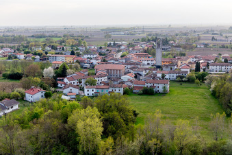 Aerial photograpy of Barbeano in the state Friuli Venezia Giulia, Italy