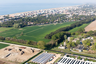 Lignano Riviera in the state Friuli Venezia Giulia, Italy viewn from the air