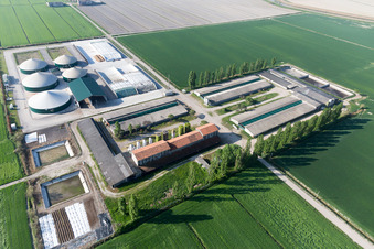 Aerial view of Agenzia Valpelina in the state Veneto, Italy