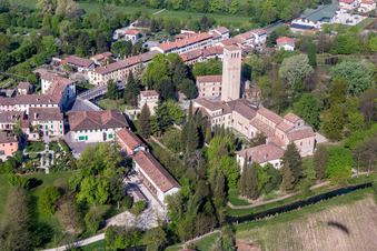 Church building of the cathedral of Abbazia di Santa Maria in Silvis in Sesto Al Reghena in Friuli-Venezia Giulia, Italy