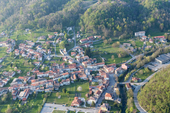 Aerial view of Travesio in the state Pordenone, Italy